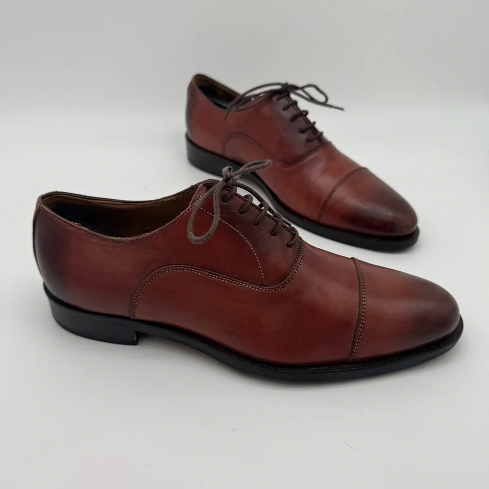 To Boot New York Dover Brown Leather Lace Up Cap Toe Oxford Size 8 M